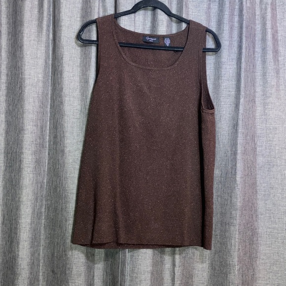 Context Rich Brown Sleeveless Top - Picture 1 of 4